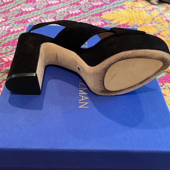 Stuart Weitzman Black Suede Platform Heels - Picture 6 of 7